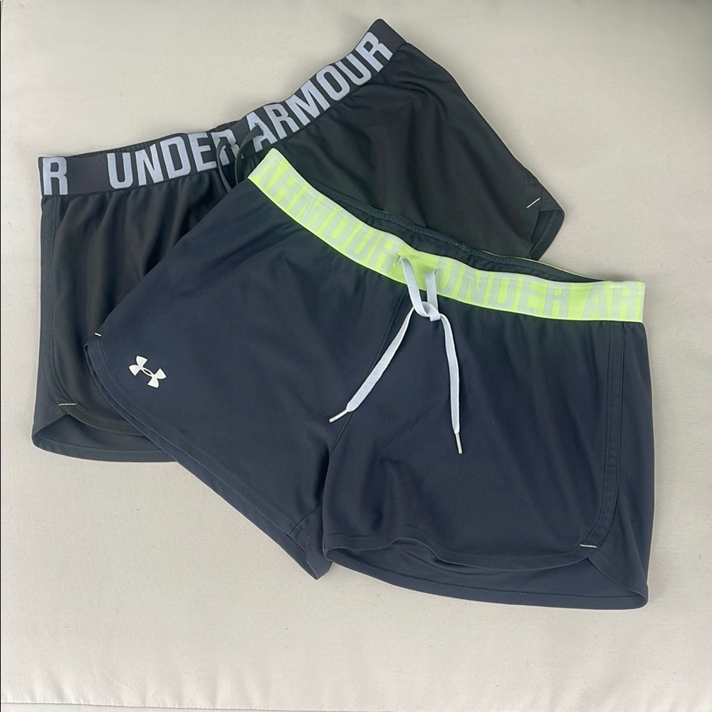Under Armour Black and Neon Green Shorts Set